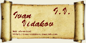 Ivan Vidakov vizit kartica